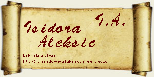 Isidora Aleksić vizit kartica